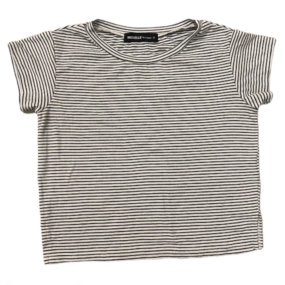 Michelle by comune Crop tee stripes size S - Picture 2 of 4